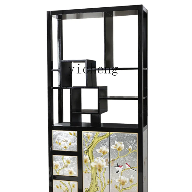

New Chinese Style Solid Wood Bookshelf Tea Storage Rack Duobao Pavilion Partition Decoration