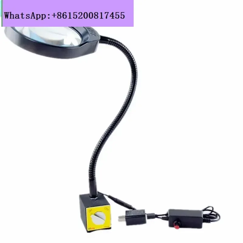 

Magnifying Glass Lamp 3X 5X 8X 10X With Magnetic Base Stand Illuminated Magnifier Adjustable Led Light Machinery Magnet Tool
