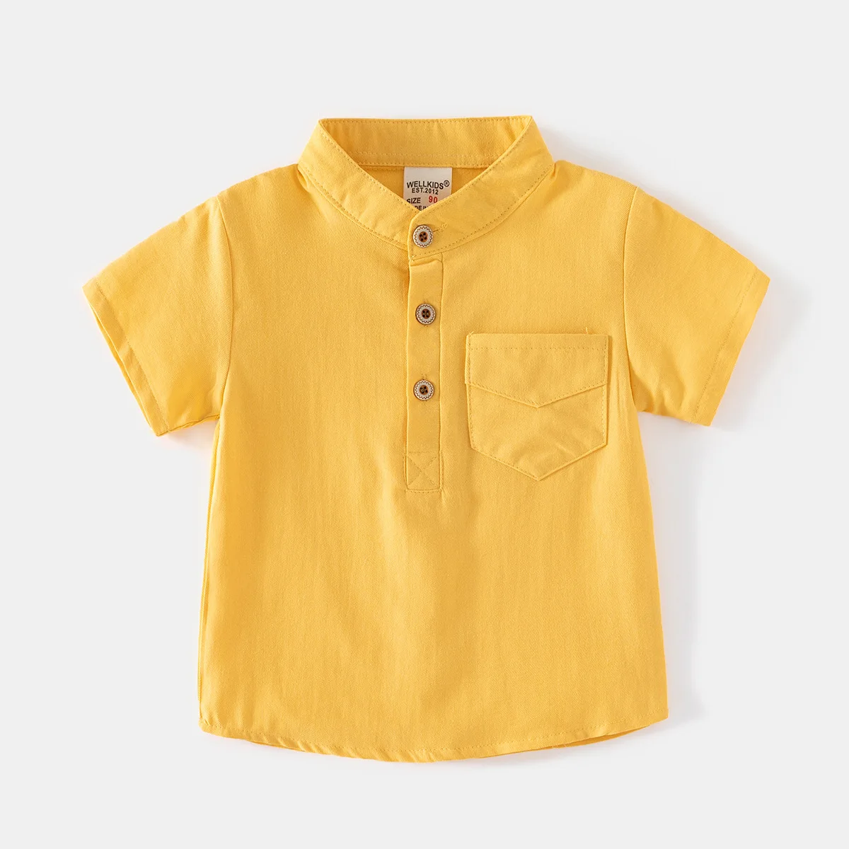 Mandarin Collar Boys Shirts Summer Linen Cotton Short Sleeve Toddler Tshirts Kids Tops Tees Children Clothes