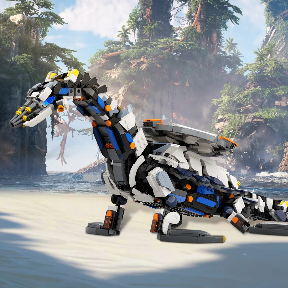 Ekspert w grach MOC Horizon Thunder Mechaniczna Bestia Klocki Konstrukcyjne Tide Ripper Figurki Model DIY Zabawki do Składania Prezent dla Dorosłych i Dzieci