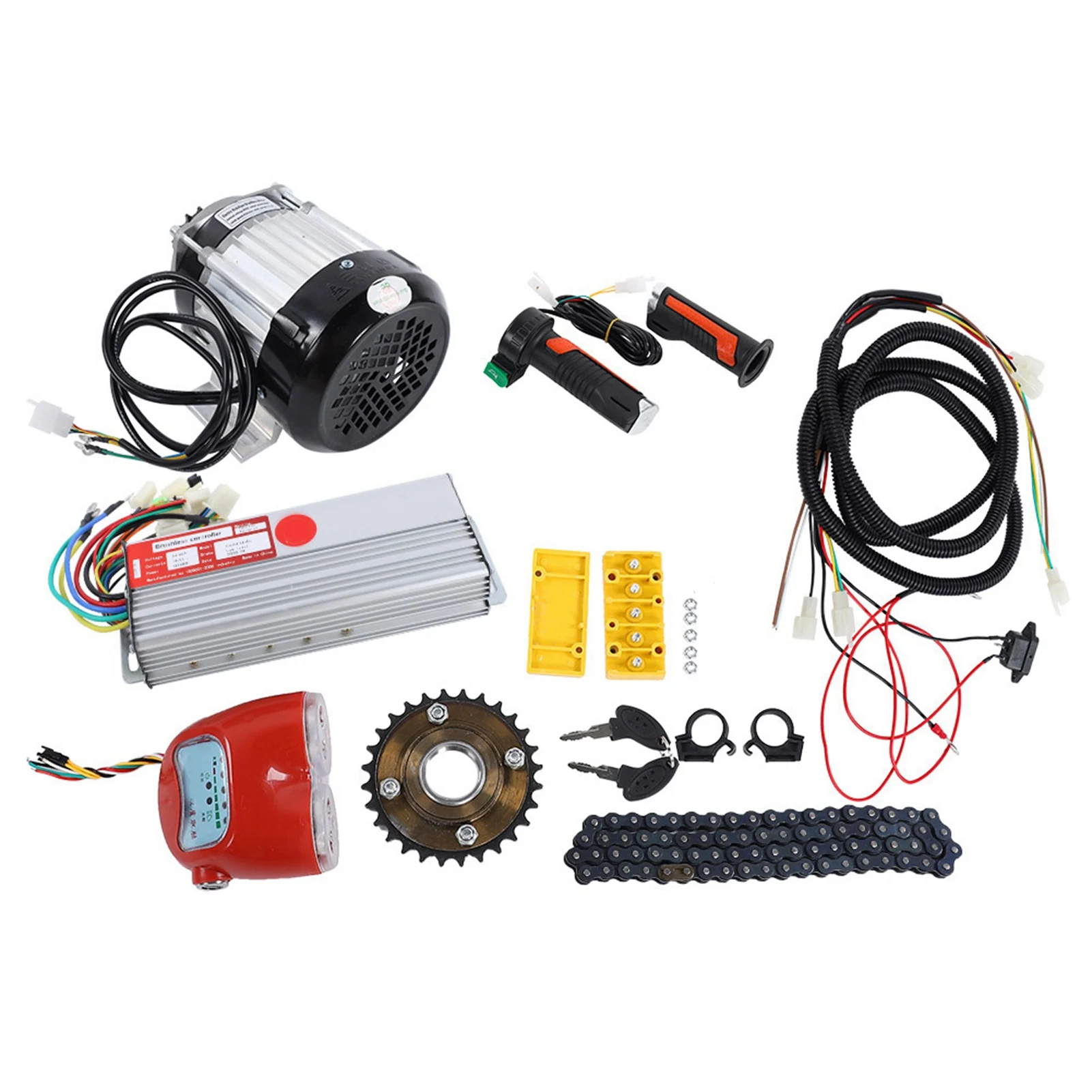 48V 800W Elektrische Fiets Borstelloze Motor Conversie Kit Elektrische Driewieler Scooter Diy Motor Controller Stuur Throtte Refitment