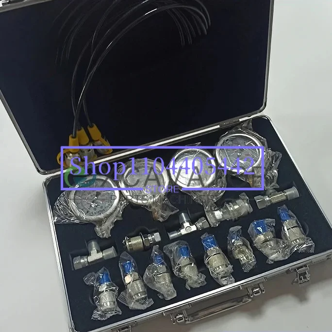 4 Gauges Hydraulic Pressure Gauge Set Hydraulic Test Kit Diagnostic Tool For Excavator Hydraulic Pressure Measurement Kit