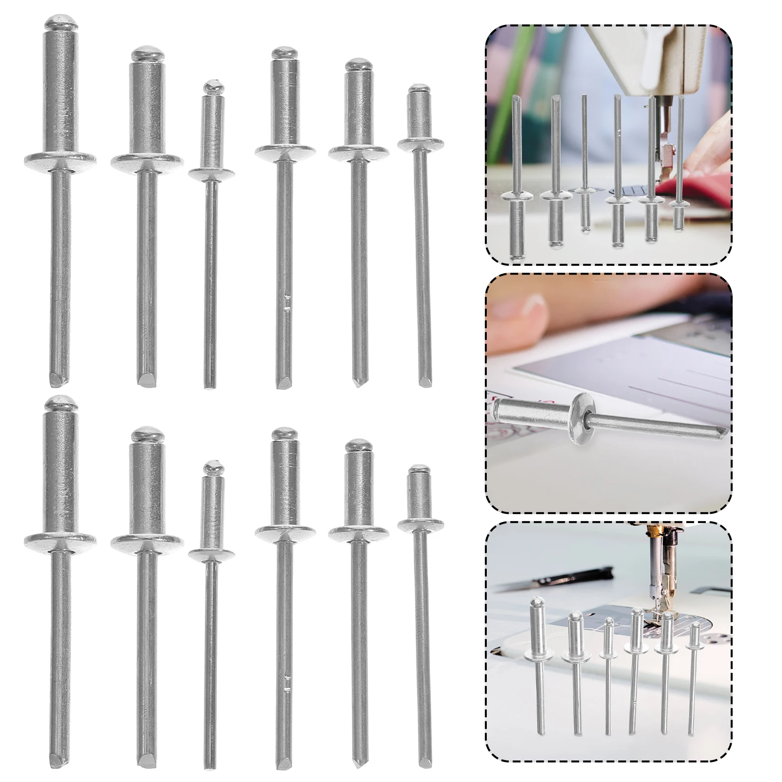 

Aluminum Blind Rivets Assortment Durable Pop Rivets for Metal Long Grip Hardware Round Head Flange Metal Fasteners Rivet Gun