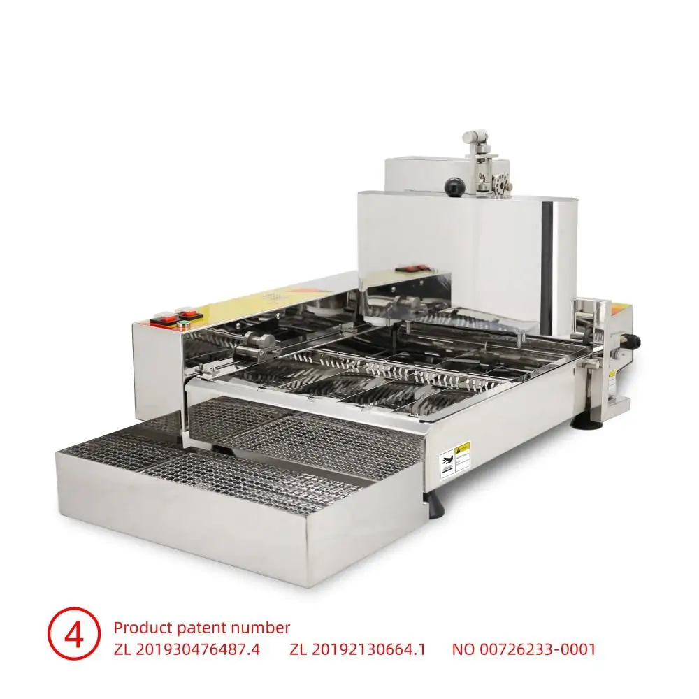 Mini friggitrice per ciambelle elettrica commerciale automatica a 4 file per panetteria e ristorante, pronti per farina e latte