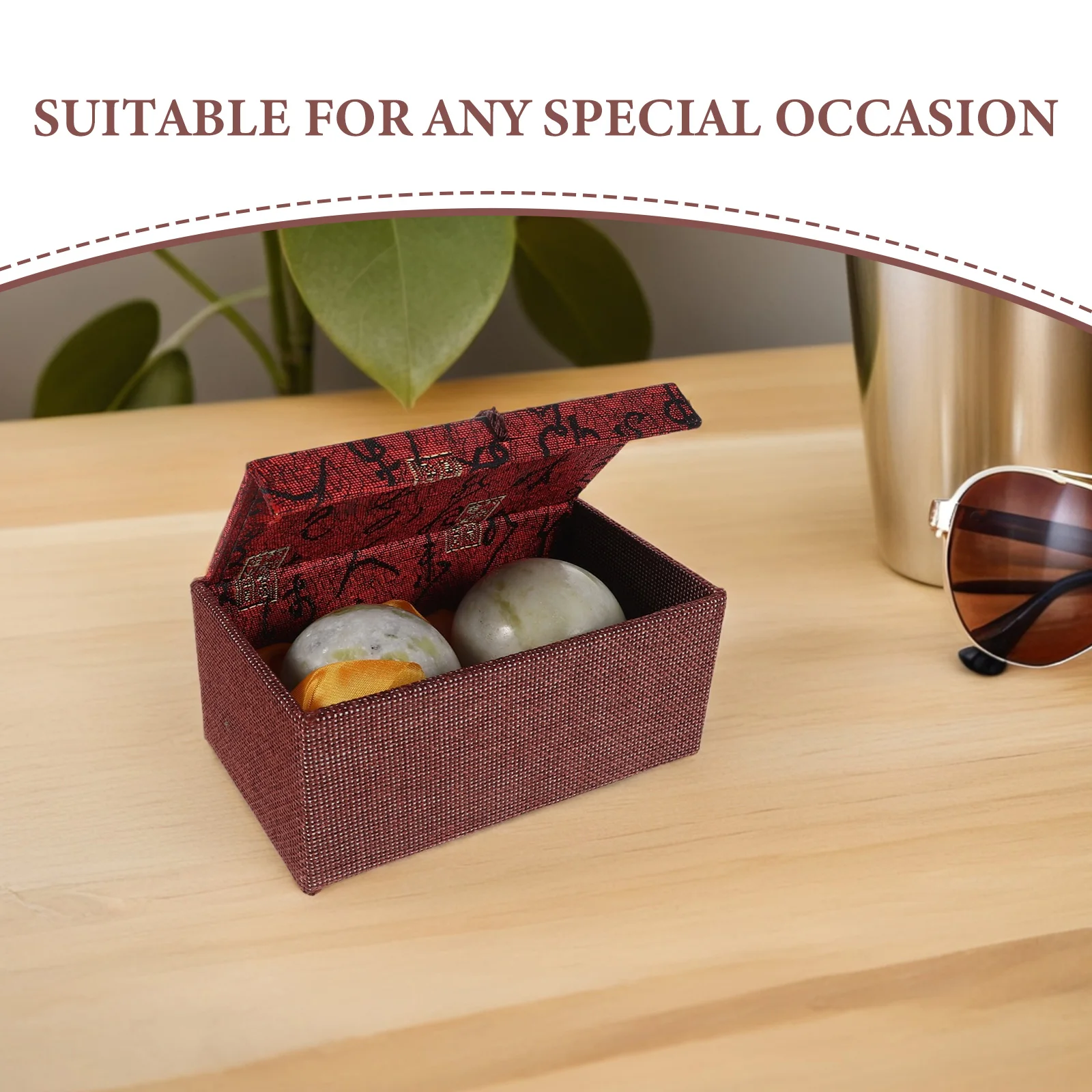 مجموعة واحدة من كرات باودينج الحجرية الأنيقة المصقولة بدقة كرة تدليك يدوية من الرخام لكبار السن ملحقات روتينية #4