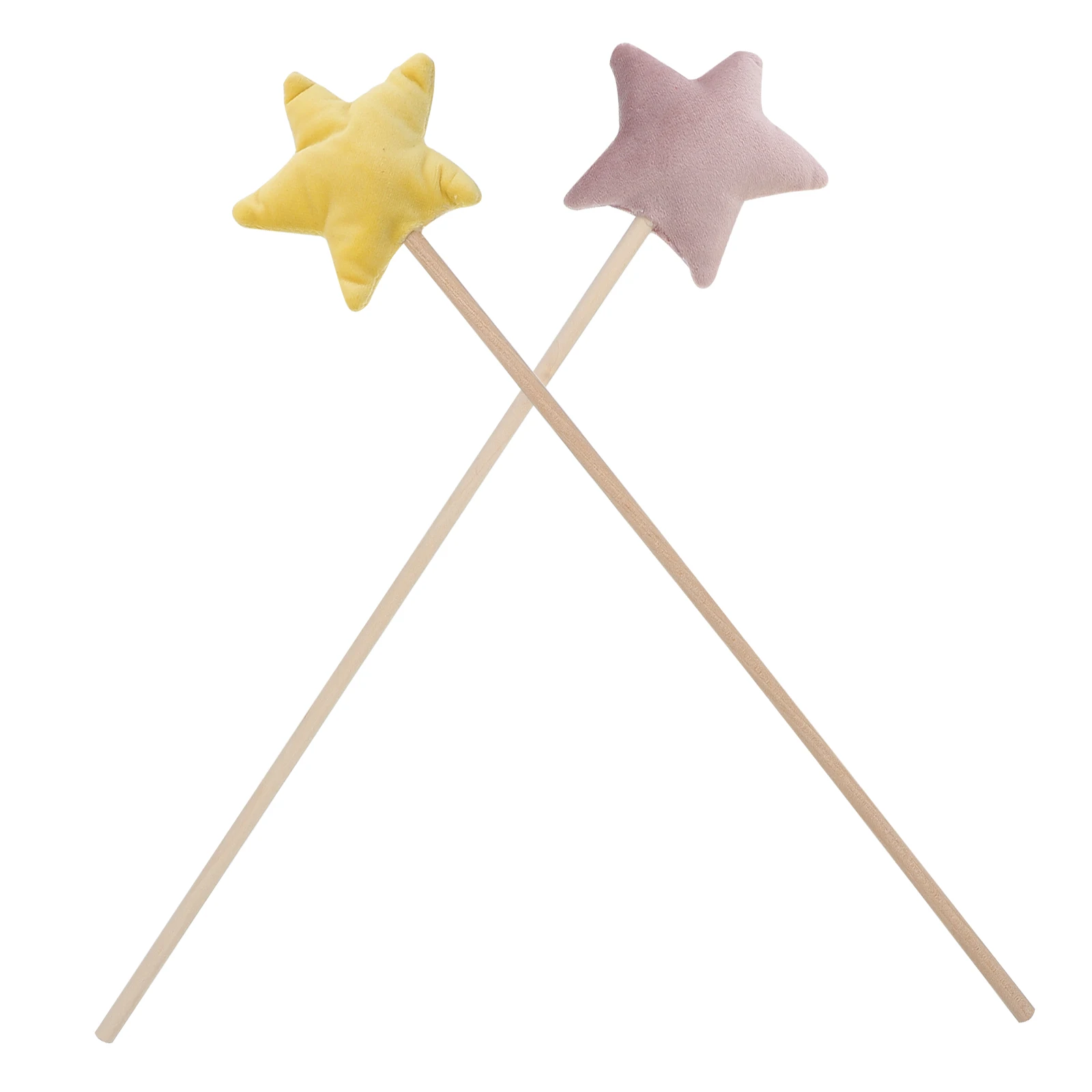 

2pcs Props Fairy Costume Girls Princess Star Shaped Wands Bright Colorful Kids Toys Party Dance Props Decorative
