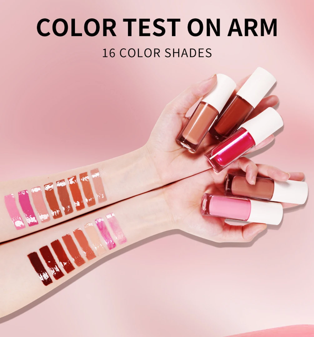 

Custom Logo 16-color Lip Gloss Private Label Cruelty Free Moisturizing Hydrating Natural Long-lasting Makeup Bulk White Lid
