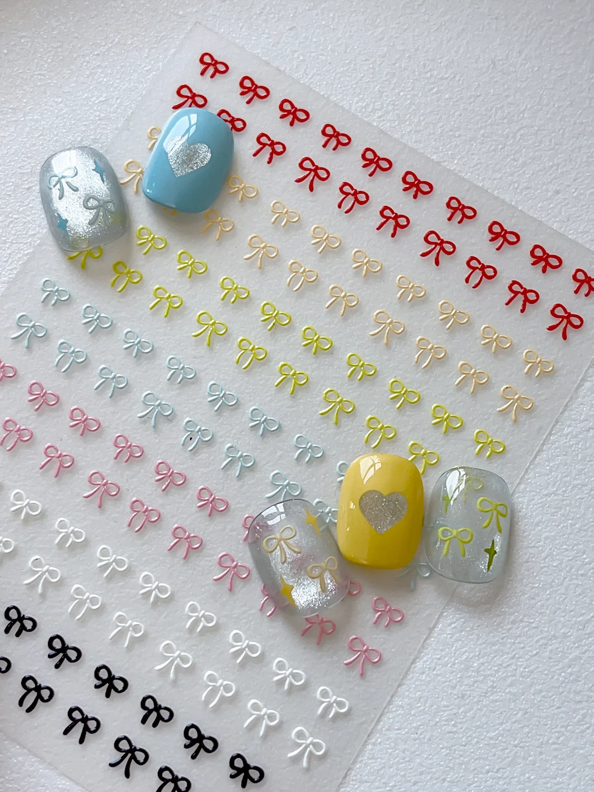 تنقش الملونة القوس مسمار الفن ملصقات بسيطة العصرية ملصقات الزخرفية للأظافر DIY بها بنفسك لاصق الأظافر الديكور Mnaicure صائق