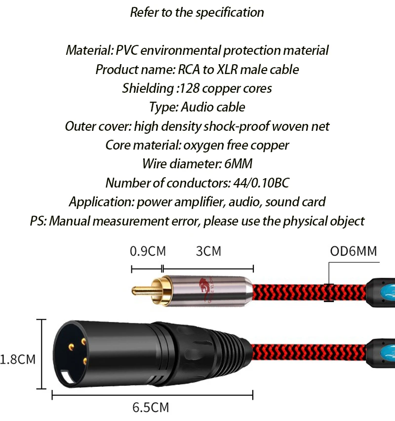 Cabeça de lótus rca para cabo de áudio hifi macho/fêmea xlr de 3 núcleos, cabo de alto-falante, amplificador, cabo de conexão de console de mistura