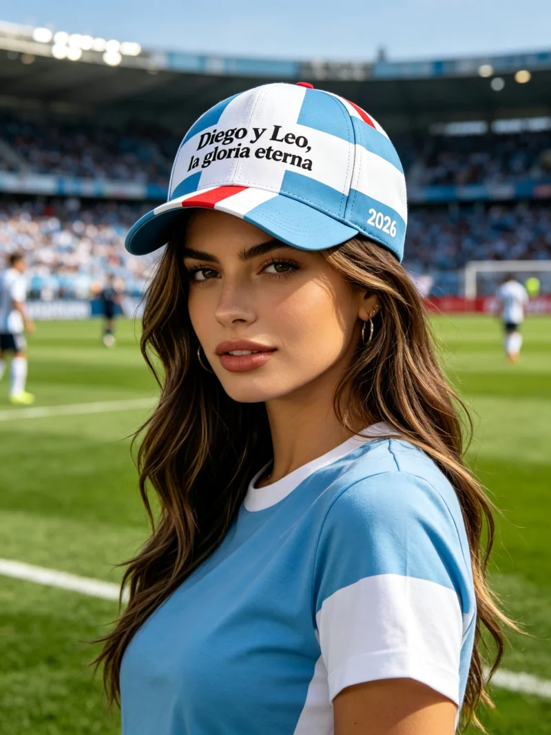 2026 Sommer Argentinien 3D-Druck Baseballkappe Atmungsaktive Unisex-Sporthüte für Fußballfans Outdoor Laufen Fitness