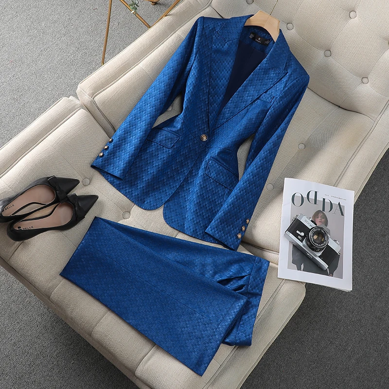 ZJYT Korean Style Fashion Blazer Suit Ladies Office Work Wear Autumn 2024 Long Sleeve Jacket Pant Sets 2 Piece Outfits Plus Size