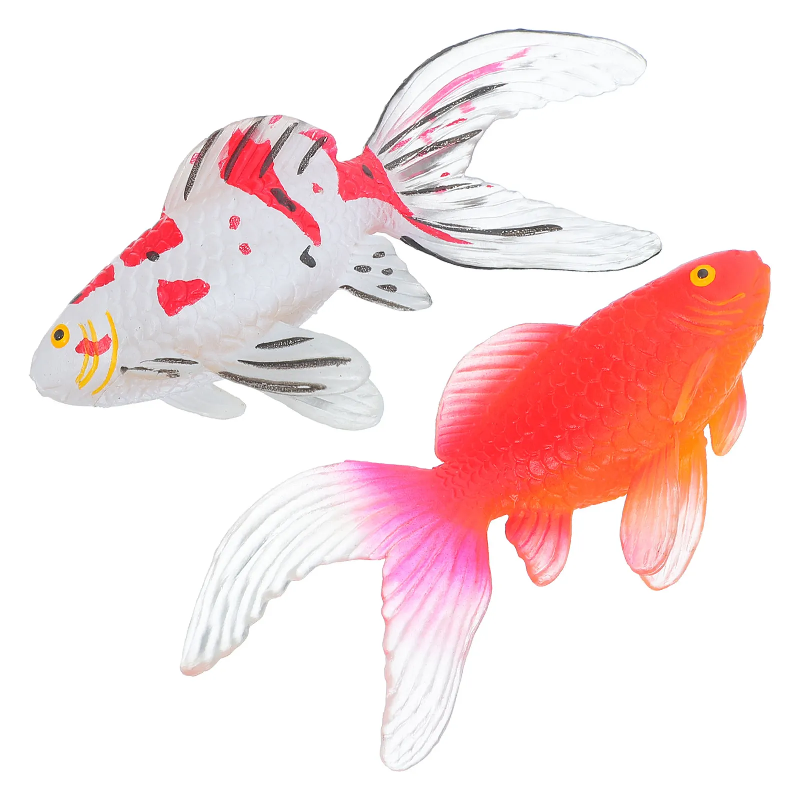 2 Pcs Artificial Fish Decor Aquarium Koi Figurines Fake Prop Goldfish Decoration Ornaments Small