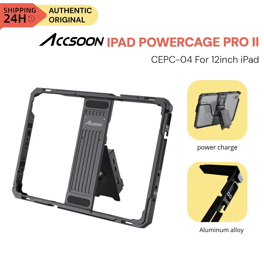 Accsoon for iPad PowerCage Pro II 12.9inch ipad power charger iPad Pro 12.9inch 3rd 4th 5th 6th Gen Aluminum alloy