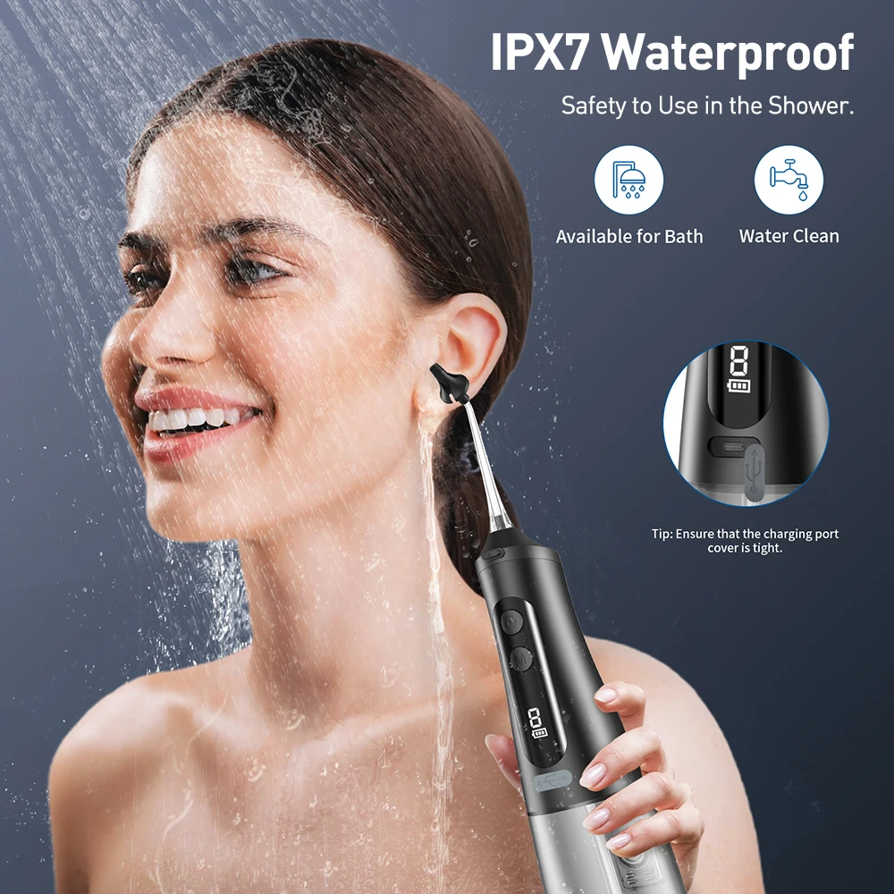 Homasy-limpiador de oídos eléctrico para adultos y niños, Kit de eliminación de cera de oído, sistema de lavado de irrigación del oído impermeable IPX7, 9 modos de presión