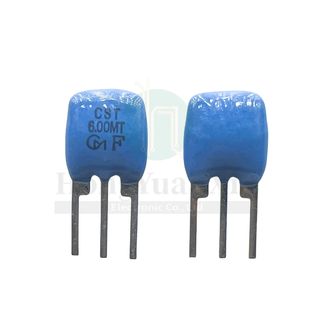 50pcs/ 6M original Murata ceramic crystal oscillator CST6.00MT CST6.00M 6.00MHZ in-line 3-pin filter