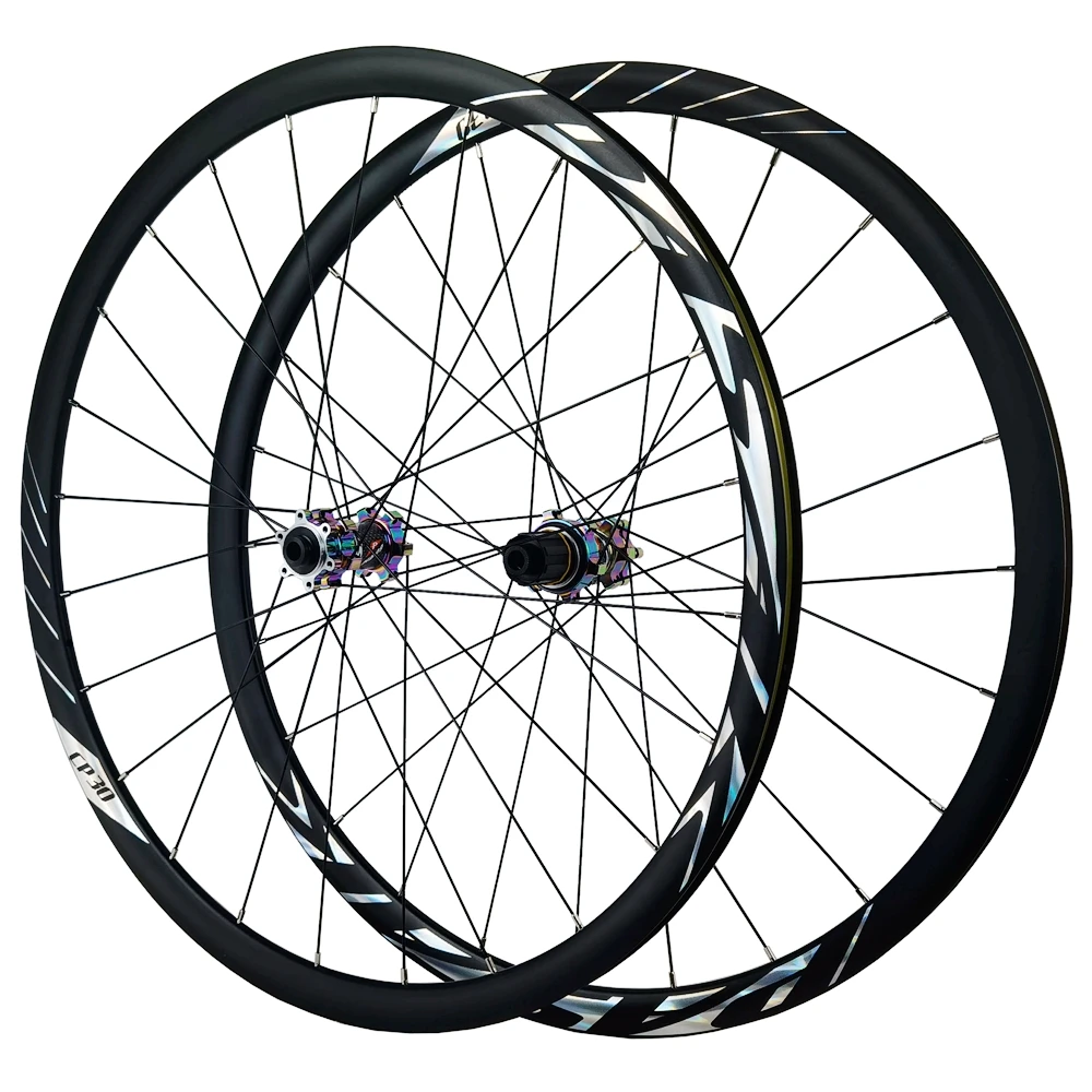 700C Gravel Road Bike Wheelset straight 24H Rim Depth 30mm Disc Brake 6 Pawl Hub Body HG XD MS Driver 8-12s QR And Thru Axle1215