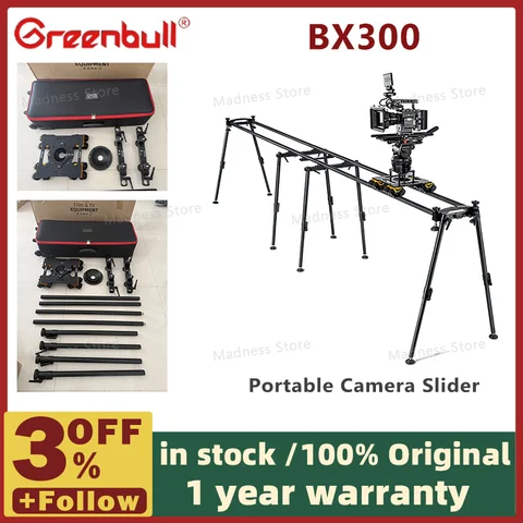 Greenbull BX300 1.6m 3m 5m  Portable Motorized Video Dslr Electronic Camera Track Dolly Slider Dolly&rail 1.6 Meter 70KG