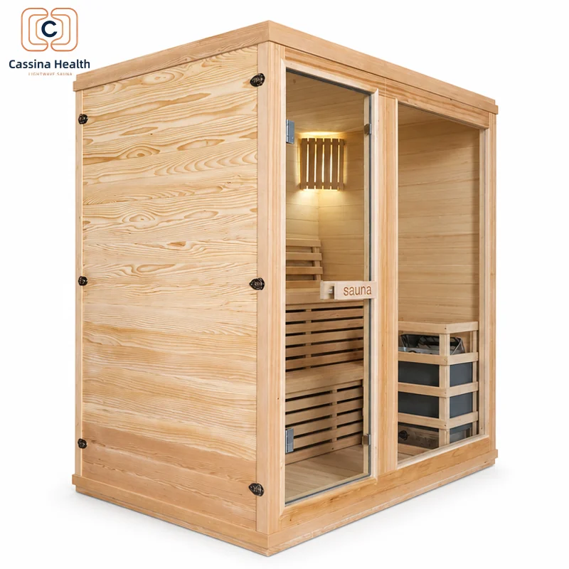 CassinaHealth Finland Sauna Traditional Wet Vapor Hemlock Sauna Room 1800mm4 Person Indoor Traditional Wet Steam Saunas Room