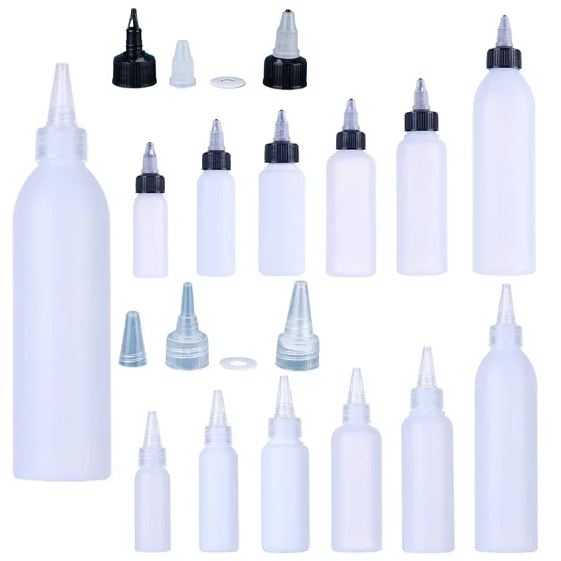 

10Pcs 60ml-120ml Empty Clear Plastic PET Dispensing Bottles w/ Twist Cap Squeeze Bottles For Crafts Art Ink Liquid Soap Oils