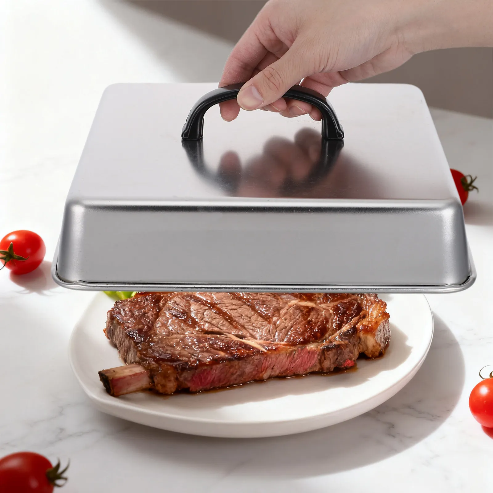 

Basting Cover Grill Cover Stainless Steel Basting Dome Cheese Griddle Cover Anti Oil Splashing Food Melting Dome Basting