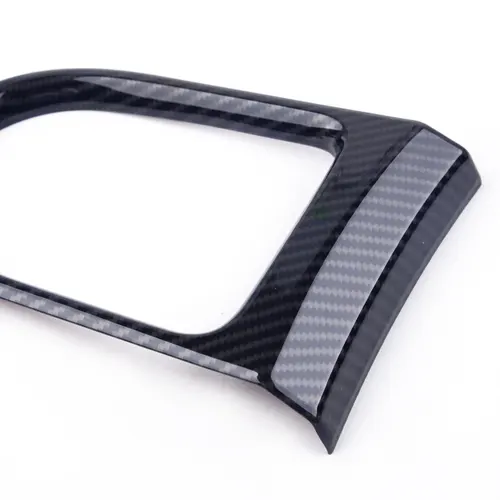 Imagen 2 del producto Beler-caja de cambio de marchas de consola ABS, cubierta de Panel, Marco embellecedor, estilo de fibra de carbono negro, apto para Ford Mustang 2015 2016 2017 2018