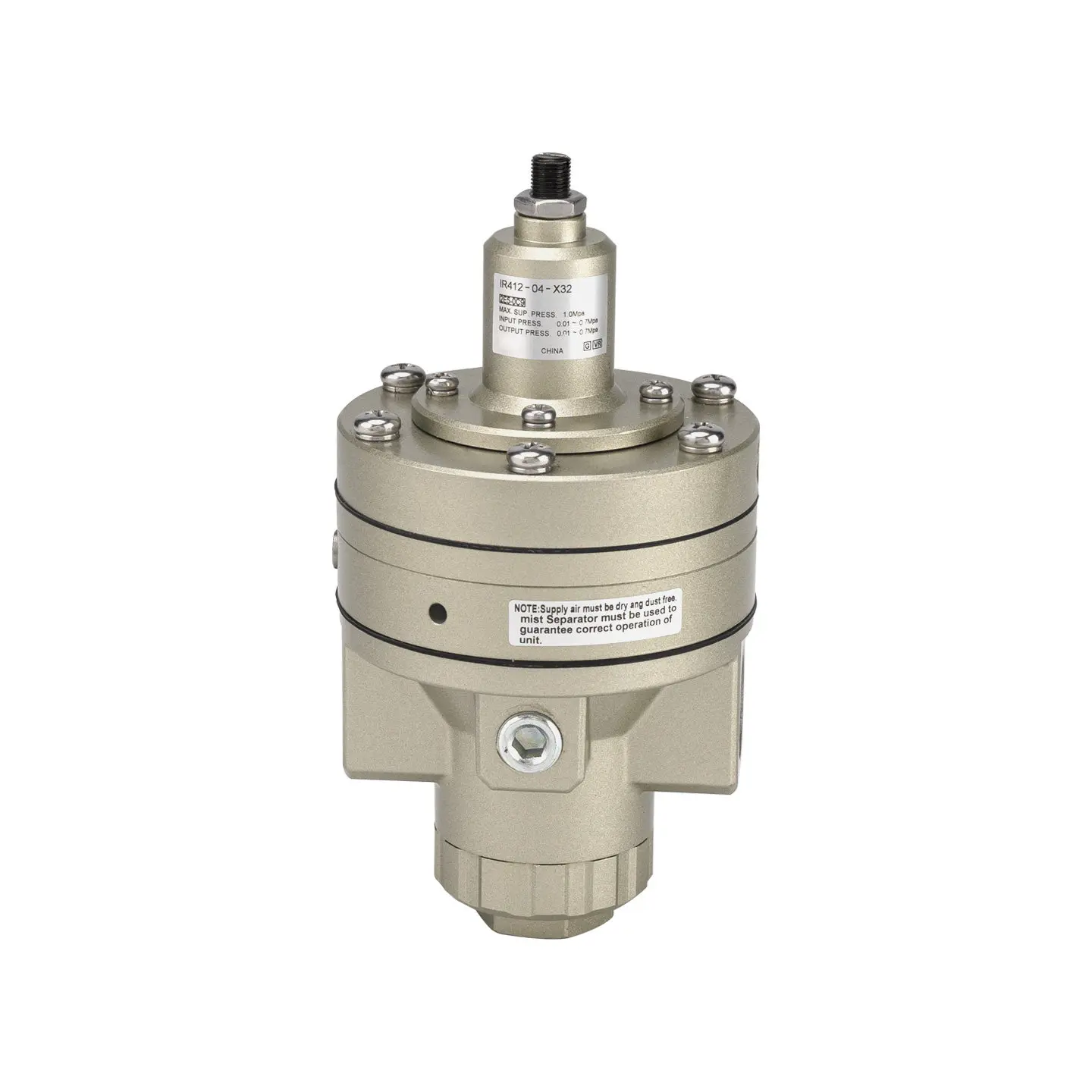 Pneumatic Precision Regulator IR412-04-X32 Compressed Air Reducing Valve Flow Adjusting Pressure Stabilizing Pressure Valve