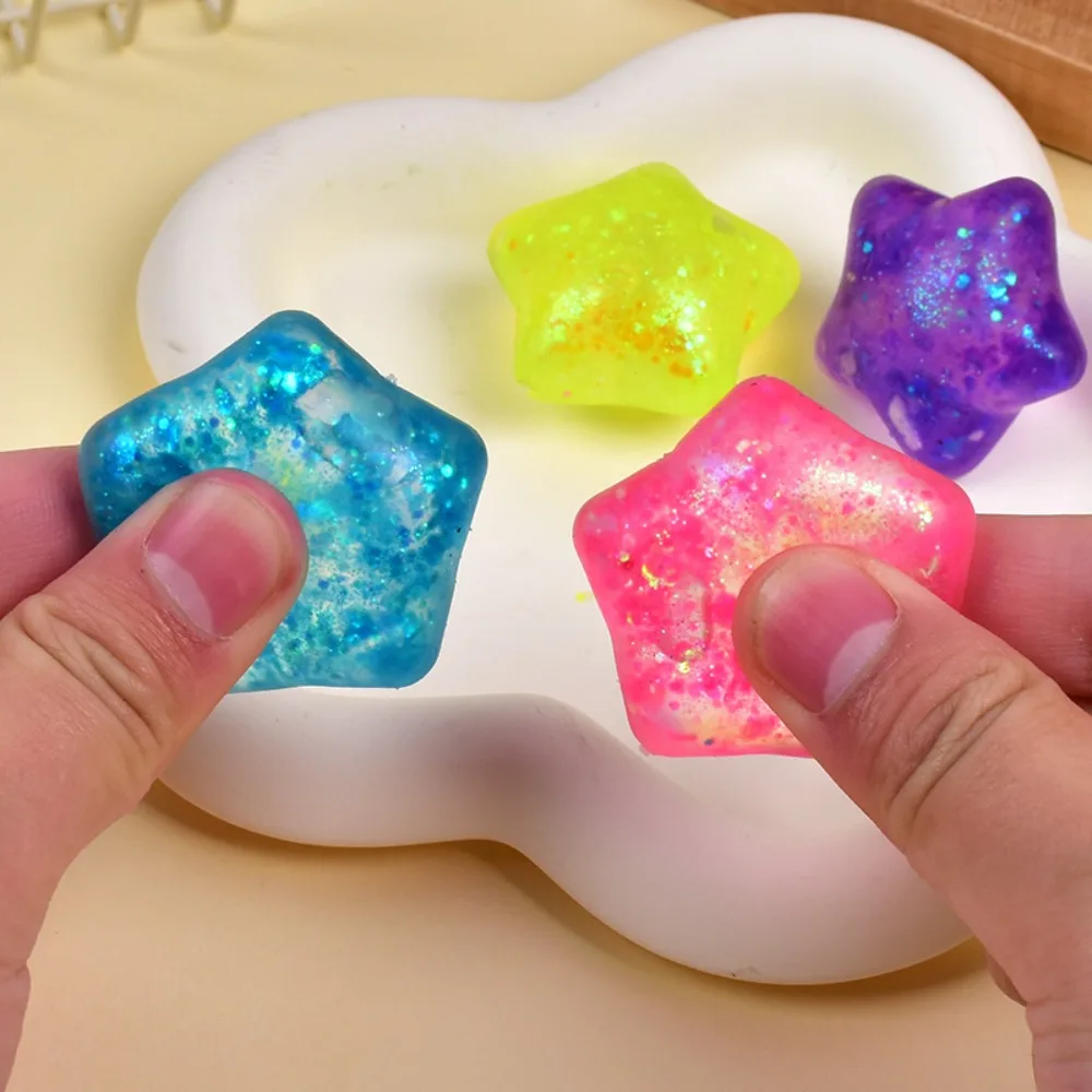 1pc Maltose Star Slow Rising Squishy Decor, Creative Squeeze Ornament for Desk Display, Cute Soft Star Fidget for Office - Detail 1