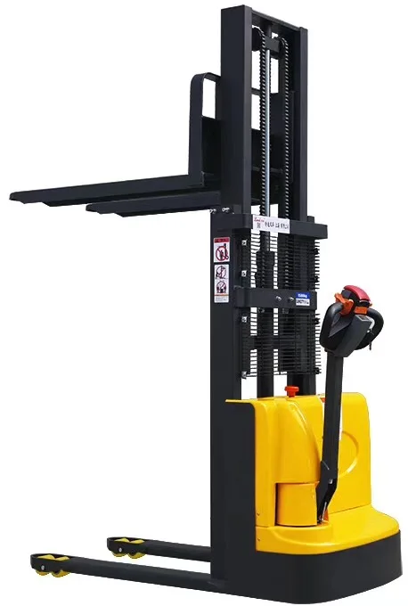 More Convenient and Timesaving Operation Faster Handling Efficiency Walkie Style Full Electric Pallet Stacker