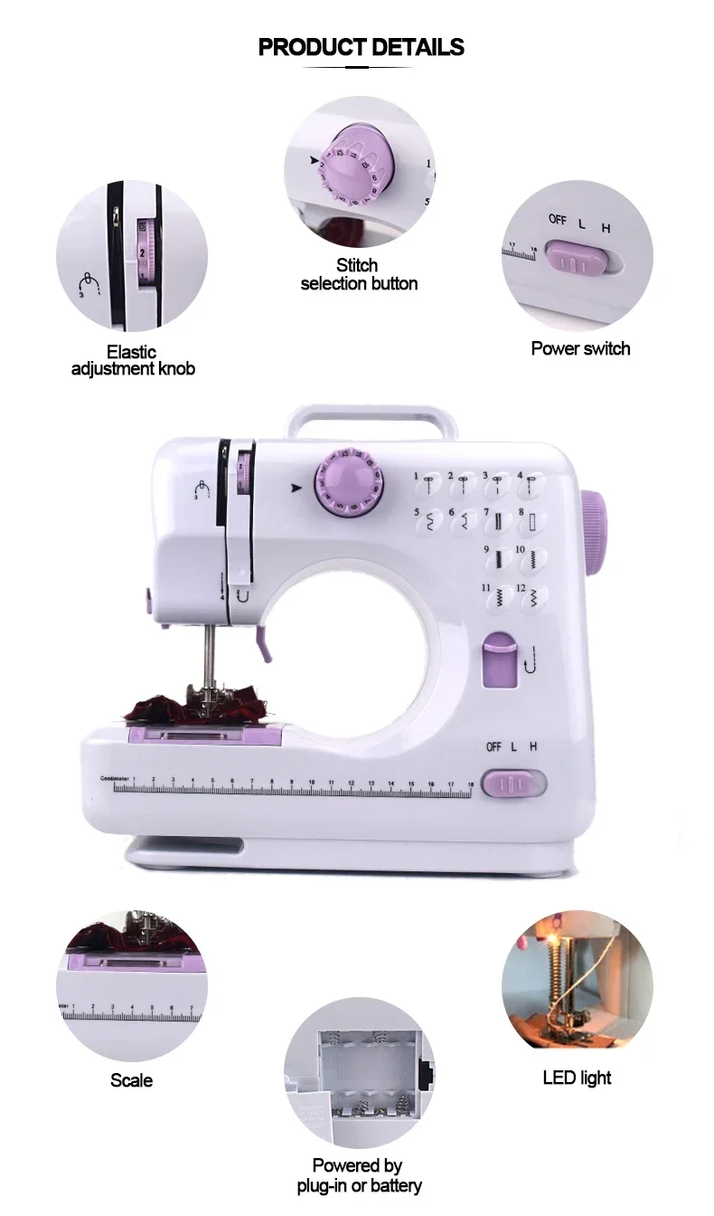 YYHC-Wholesale portable Sewing Machine for home use Multifunction OEM 505 leather lockstitch Domestic Sewing Machines