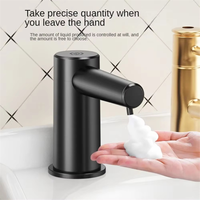 ABFA Countertop Sink Faucet Soap Dispenser Infrared Induction Automatic Soap Dispenser Bathroom Dispensers Liquid Black