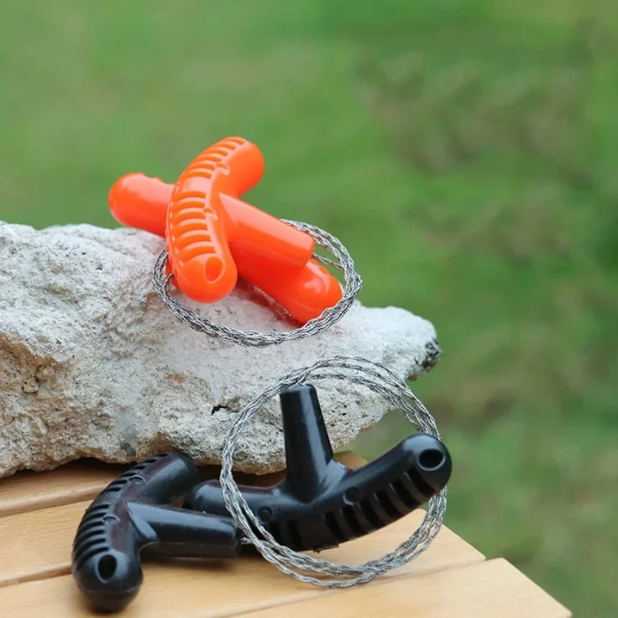 Sierra de alambre portátil de acero inoxidable, herramienta de supervivencia para acampar, para madera y malas hierbas, Mini cadena de corte Manual de bolsillo para senderismo, 1 ud.