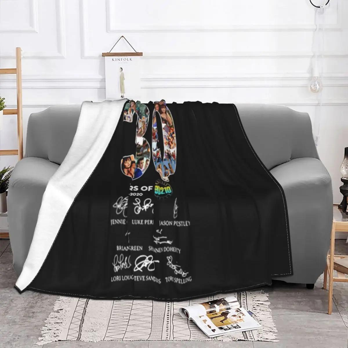 30 Years Of Beverly Hills 90210 1990'2020 Signatures Loose Adult Harajuku Basic Goth Formal Throw Blanket