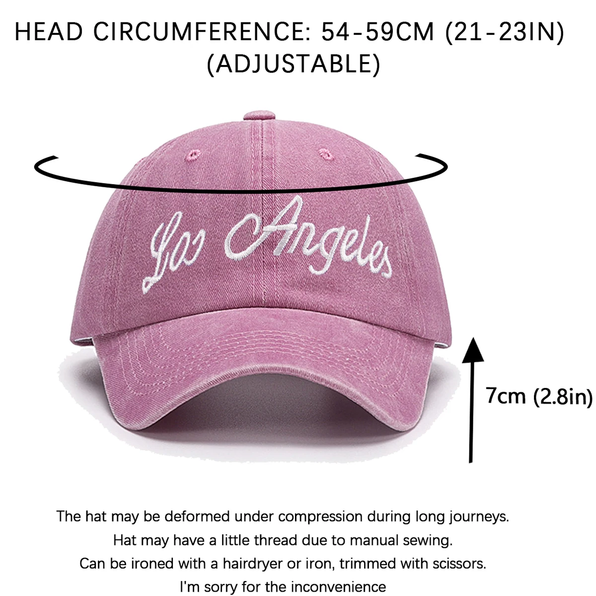 IL KEPS Los Angeles Embroidery Pink Hat Wome\'s Cap For Male Wome\'s Baseball Cap Soft Cotton Shade Sun Hat Kpop Snapback BQM279