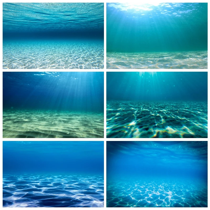 

Underwater World Background Photography Undersea Sunlight Deep Blue Water Sun Ray Backdrop Seabed Kids Birthday Party Decor Prop