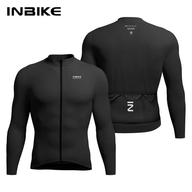 

INBIKE 2025 Winter Man Cycling Jersey Long Sleeve Thermal Fleece Bicycle Jersey MTB Clothing for Men Sportswear Top with Pockets
