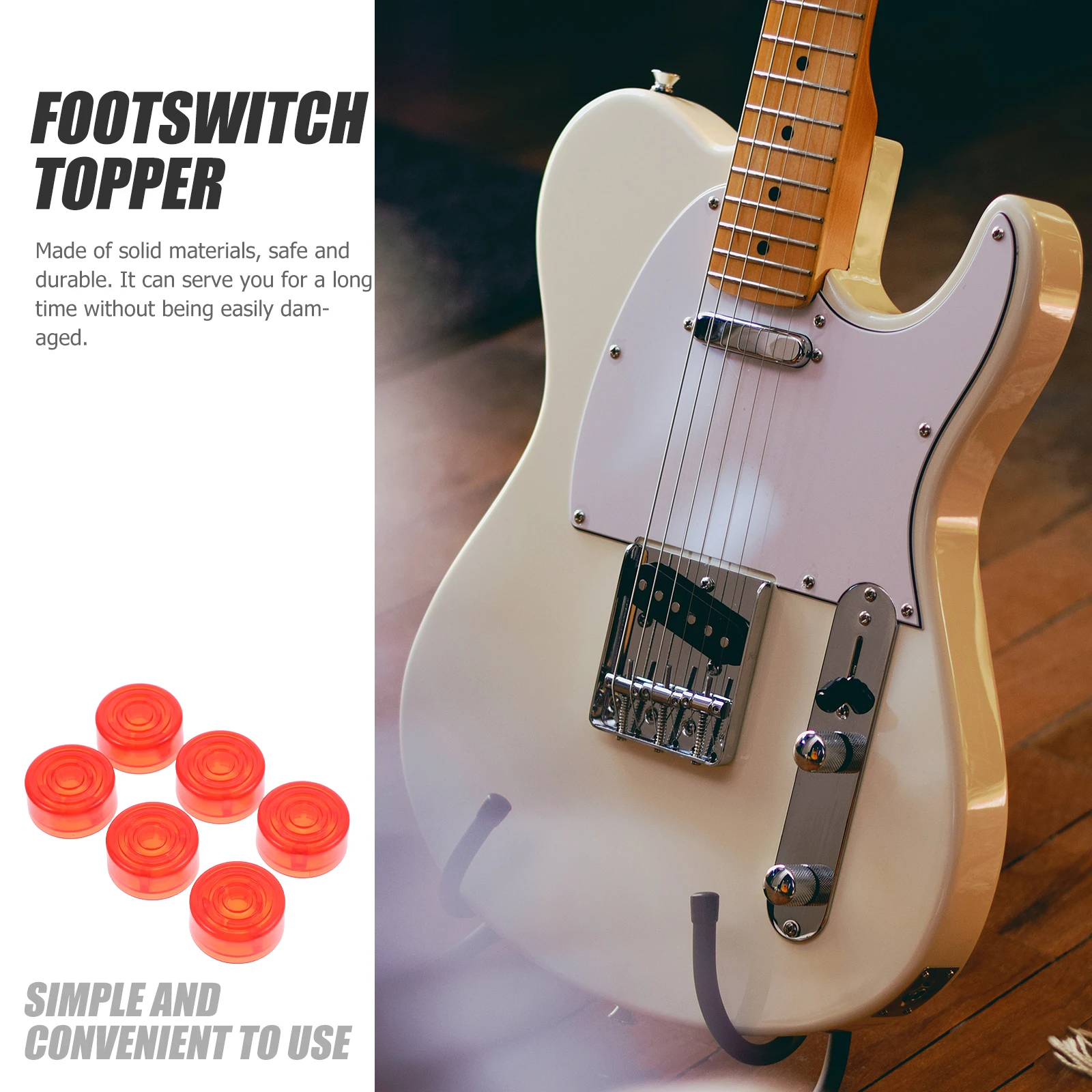 

10pcs Red Guitar Footswitch Topper Plastic Effect Pedal Cap Accessories For Electric Guitar Parts Replacement