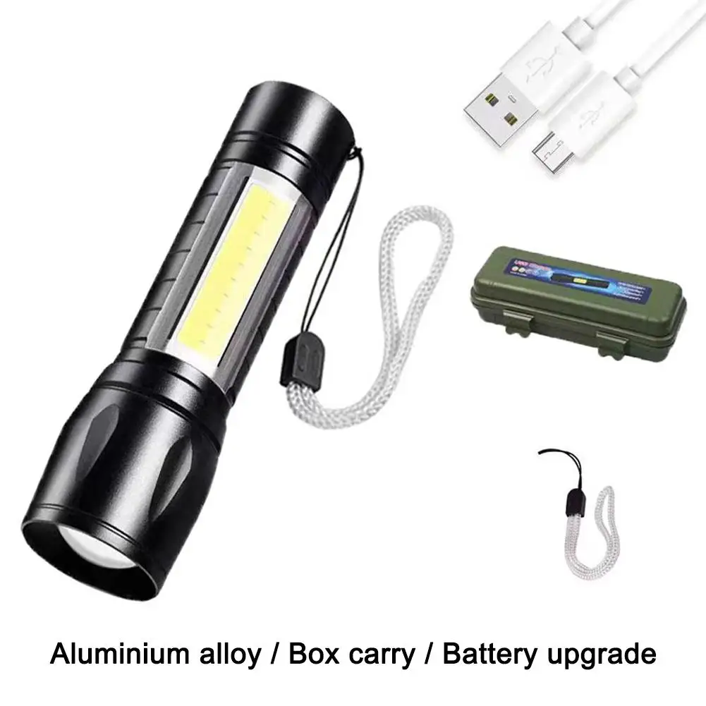 Torcia a LED portatile versatile per illuminazione esterna Comoda torcia a LED COB in lega di alluminio per escursioni in campeggio all'aperto R8A5