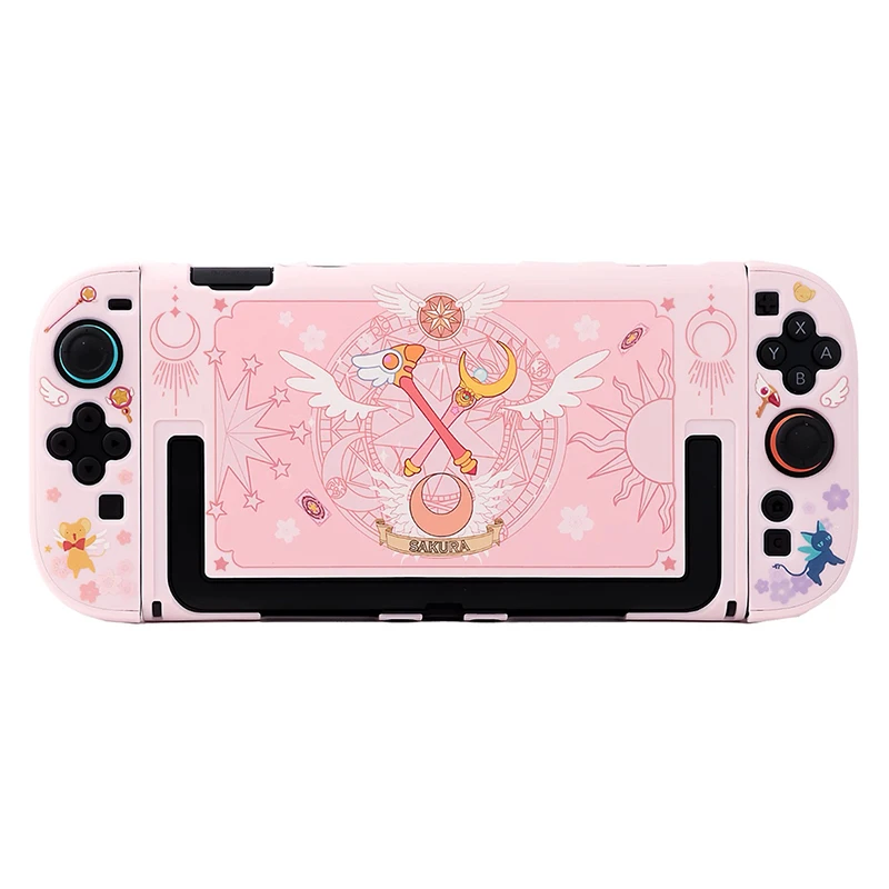 Sakura-Nintendo Switch用のピンク色の保護ケース,Nintendo Switch用の