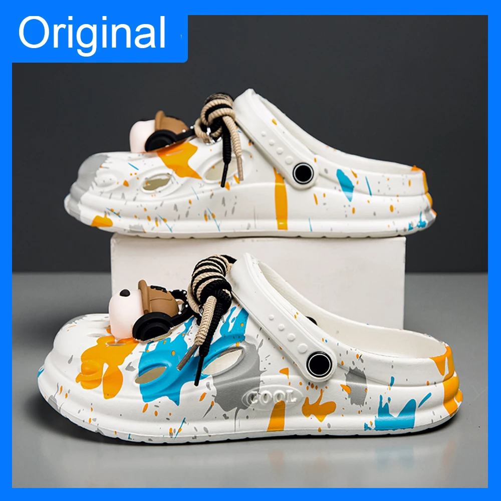 

Унисекс-тапочки: модные, милые, уличные, нескользящие, дышащие сандалии. Новинка лета 2026. Повседневные прогулочные пляжные туфли на толстой мягкой подошве.