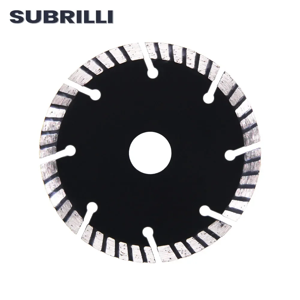 

SUBRILLI 4" Diamond Turbo Saw Blade for Dry Cutting Cement 105MM Ripple Hot-Pressed Cutting Disc Wheel Plates Inner Hole 20mm