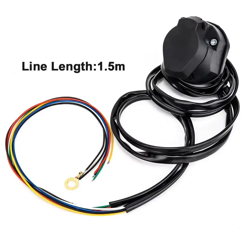 AT14 لسيارة مقطورة الأسلاك موصل أجزاء 7 دبوس مقطورة المقبس كابل 1.5 متر سلك جديد النمط الأوروبي مقطورة موصل