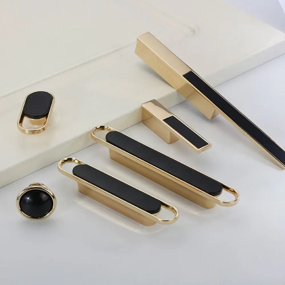 Fashion Zinc Alloy Wardrobe Door Handle Matte Gold Nordic Style Drawer Cabinet Handle Modern Minimalist Furniture Hardware