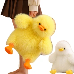 40-95cm High Quality Yellow Fat Duck Cute Dolls Throw Pillow Long hair Pluh Soft Stuffed Animal Cartoon Funny Birthday Gifts
