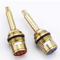 Brass Ceramic Stem Disc Cartridges Ceramic Tap Valves Drip Resistant Faucet Valves Replacements Bathroom Hot Cold Water Kitchen
