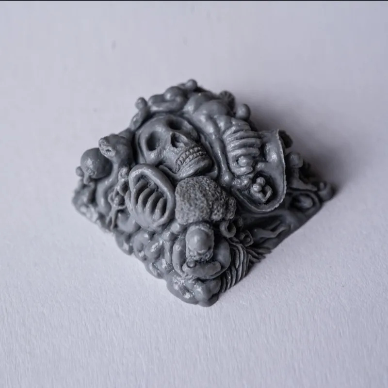 Gameboy Custom Skeleton Resin Keycaps for Mechanical Keyboards with Crosspost Axis Personality Death's Head Keycap Gift view 5