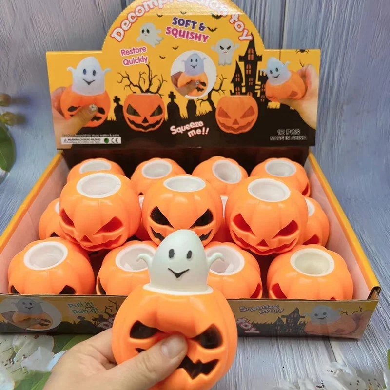 Is Halloween Night Market The New A Hot Sale of Wacky Pumpkin Head Pinch Fun Vent Ball Toys Pumpkin Ghost Decompression Toys
