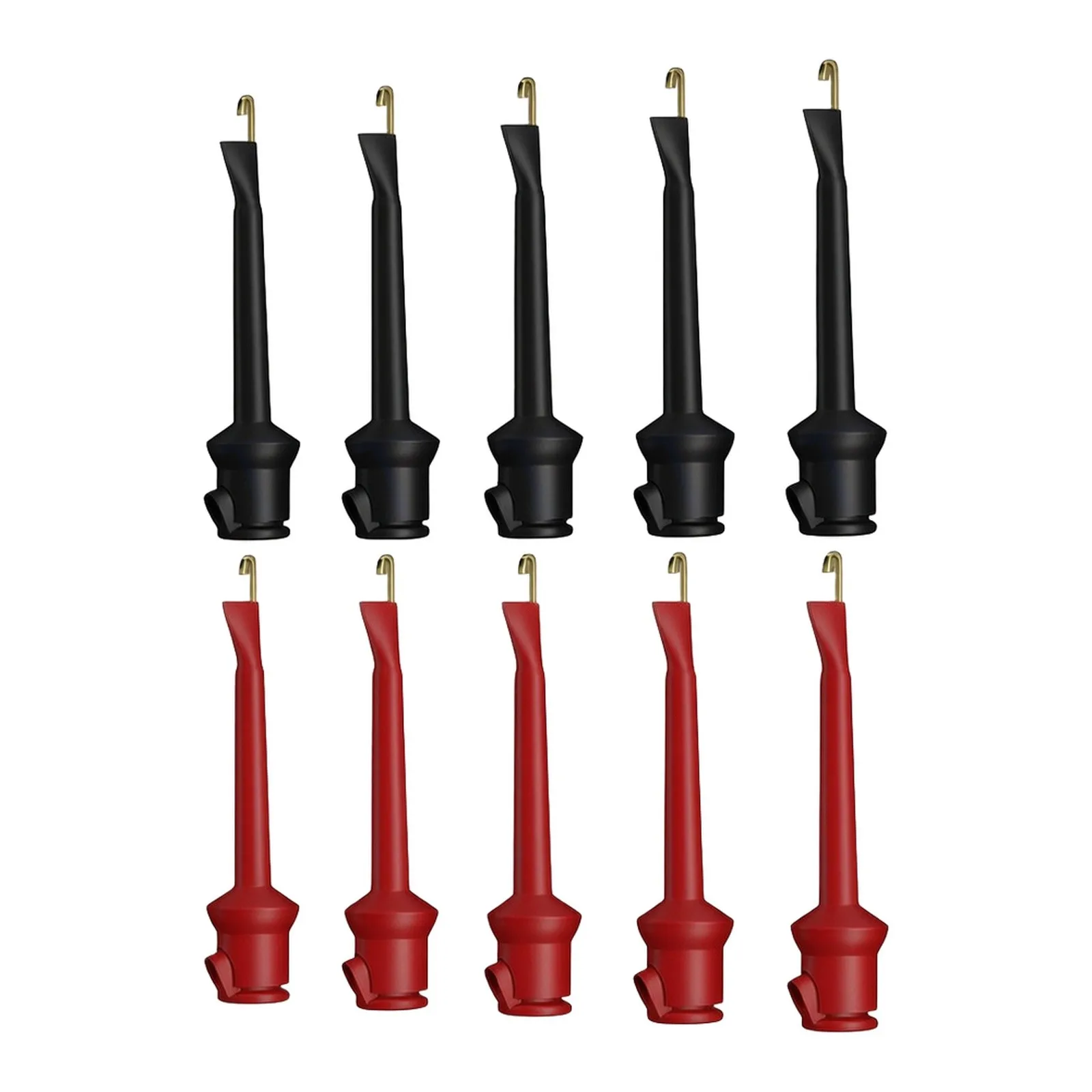 10PCS Test Hook Clips with Internal Copper Joint and PA Shell for Multimeter Compatibility and Safe Low Voltage Circuit Testing