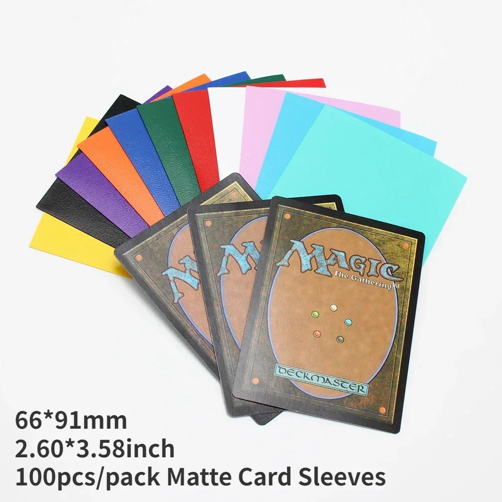100 قطعة 66*91 مللي متر بيني اللون ماتي كاتانا بطاقة التداول كم حامل TCG بطاقات حامي ل MTG Yugioh حافظة بطاقات