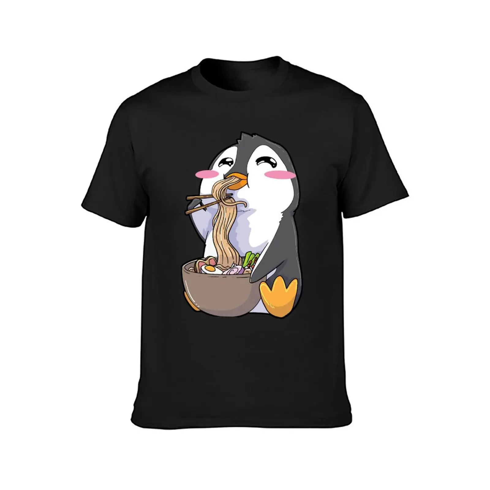 Pinguin Ramen Bowl Anime Kawaii T-Shirt plus size tops aesthetic clothes boys whites mens t shirt graphic