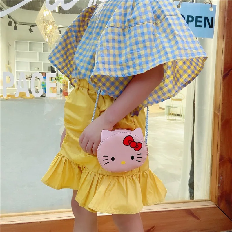 Kawaii Anime Sanrio Hello Kitty Children\'s Small Shoulder Bag Cute Cartoon Girl Small Bag Baby Fashionable Fashion Crossbody Bag